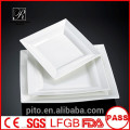 P & T fábrica de cerámica, placas de cena de porcelana, platos cuadrados blancos, placas principales